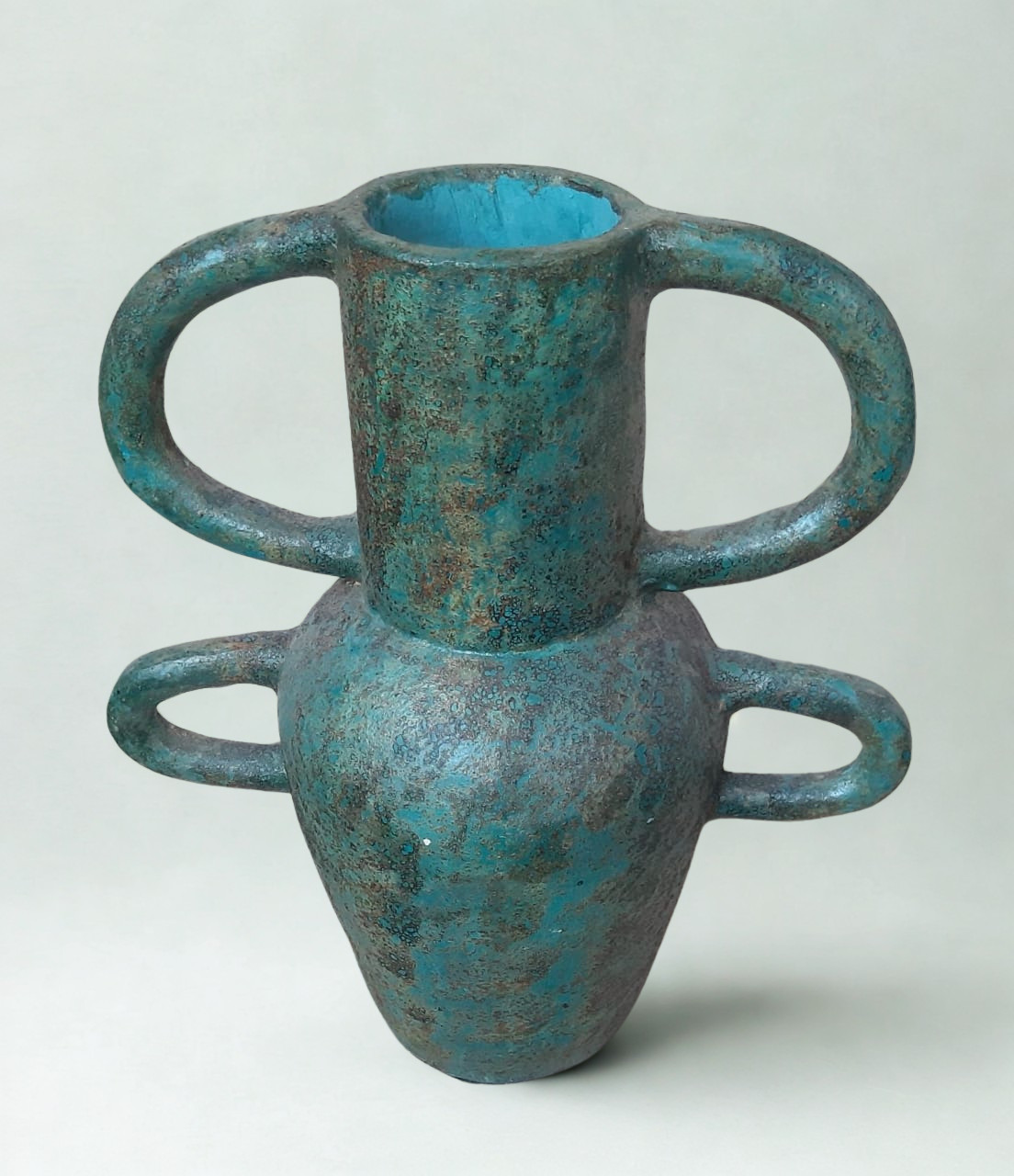 Antique-Style Blue Patina Vase