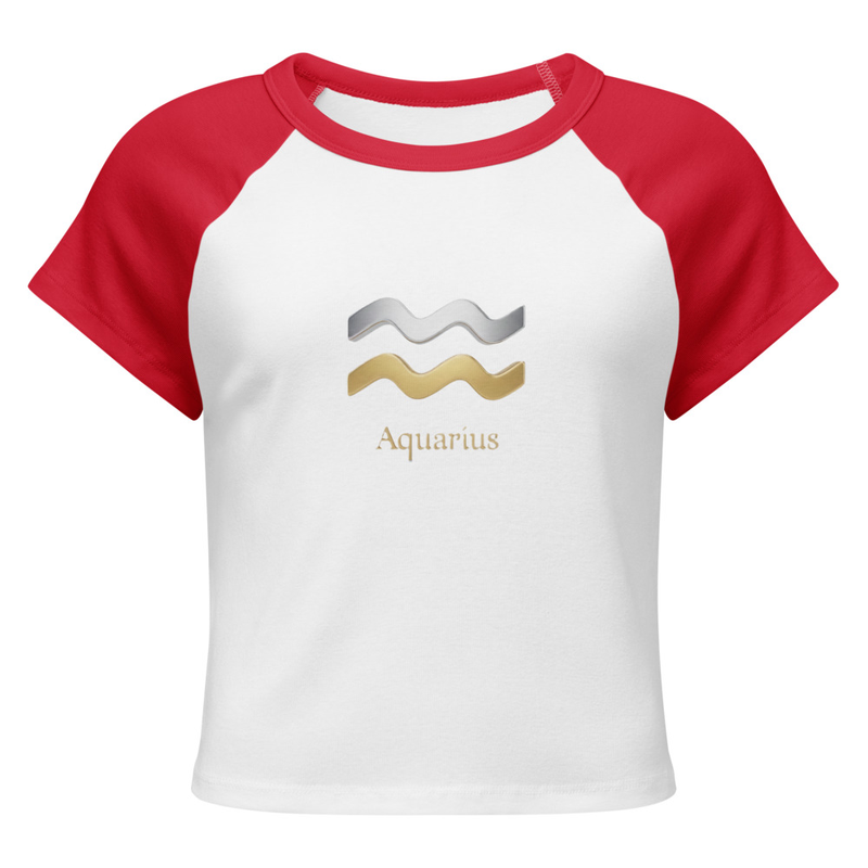 Aquarius Women’s micro rib raglan baby tee