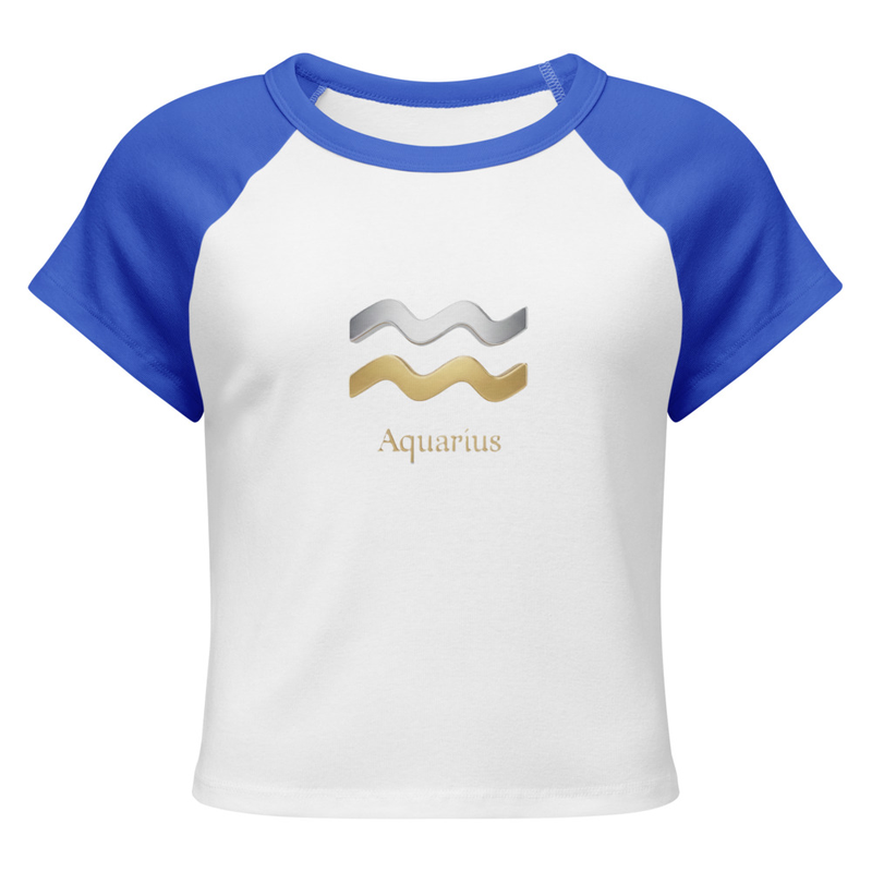 Aquarius Women’s micro rib raglan baby tee