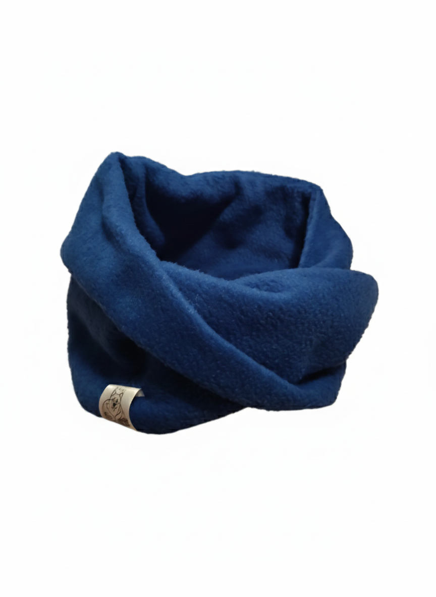 "Perfect Match" Blue fleece neck warmer set for Dog and Owner 