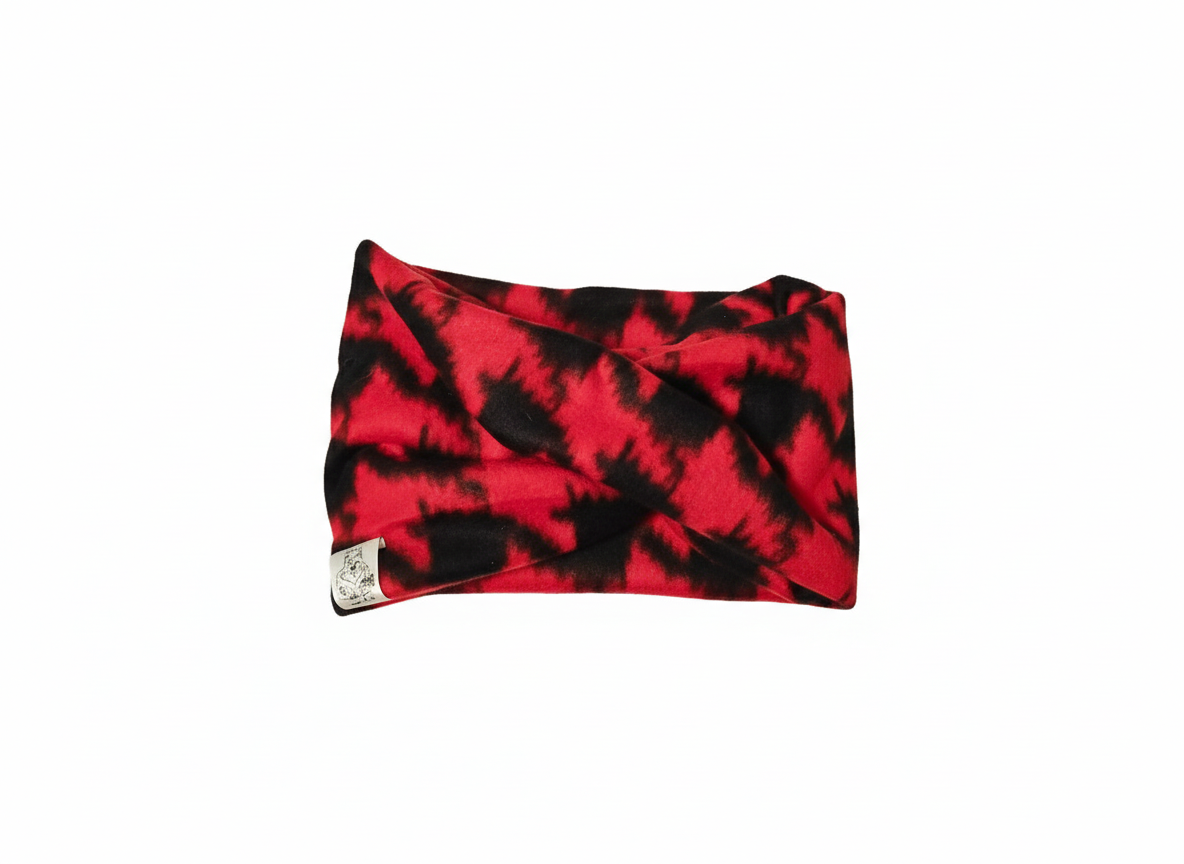 "Perfect Match" Red and black houndstooth infinity matching scarfs for Dog and Owner