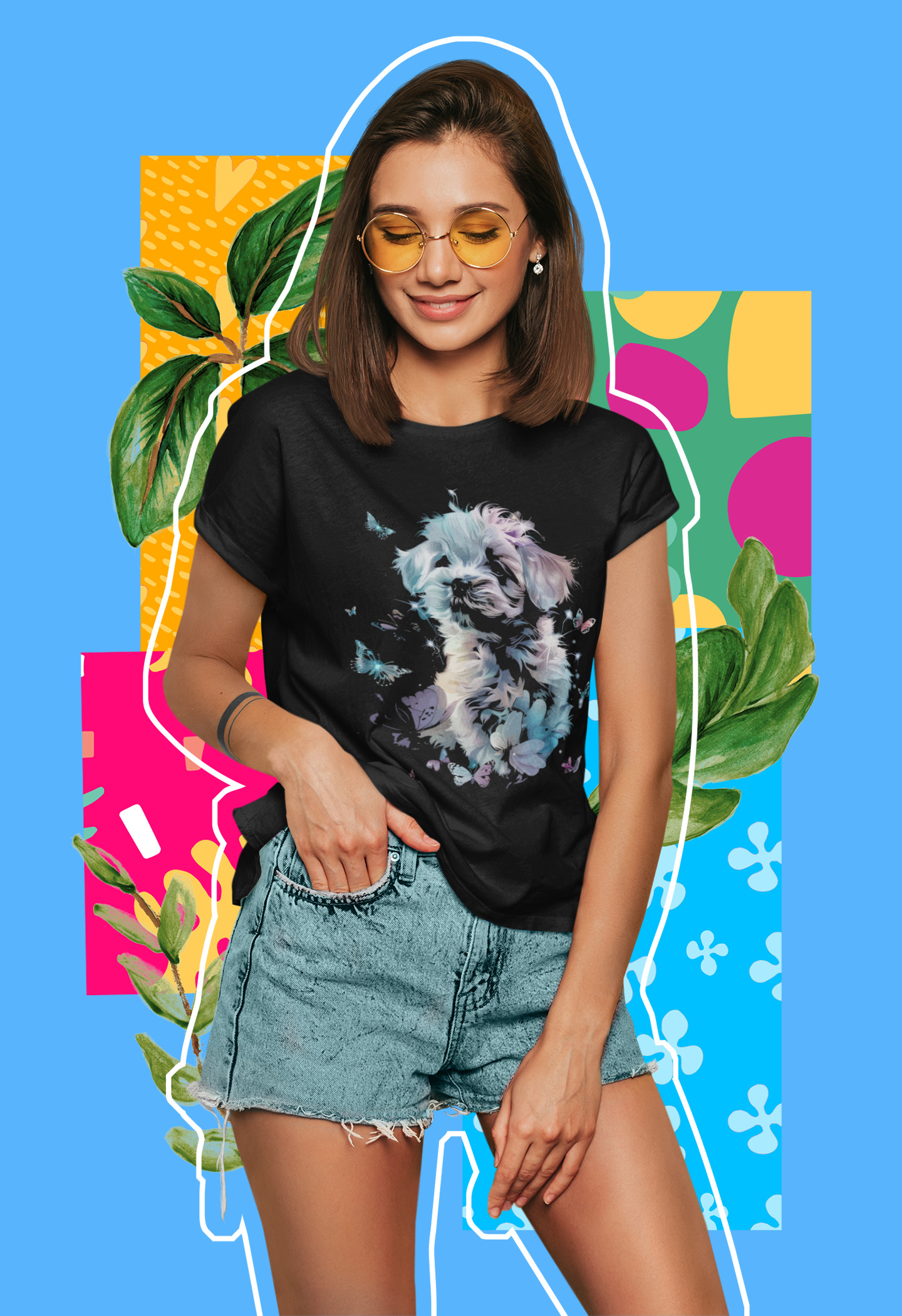 Women's Graphic Dog T-Shirt