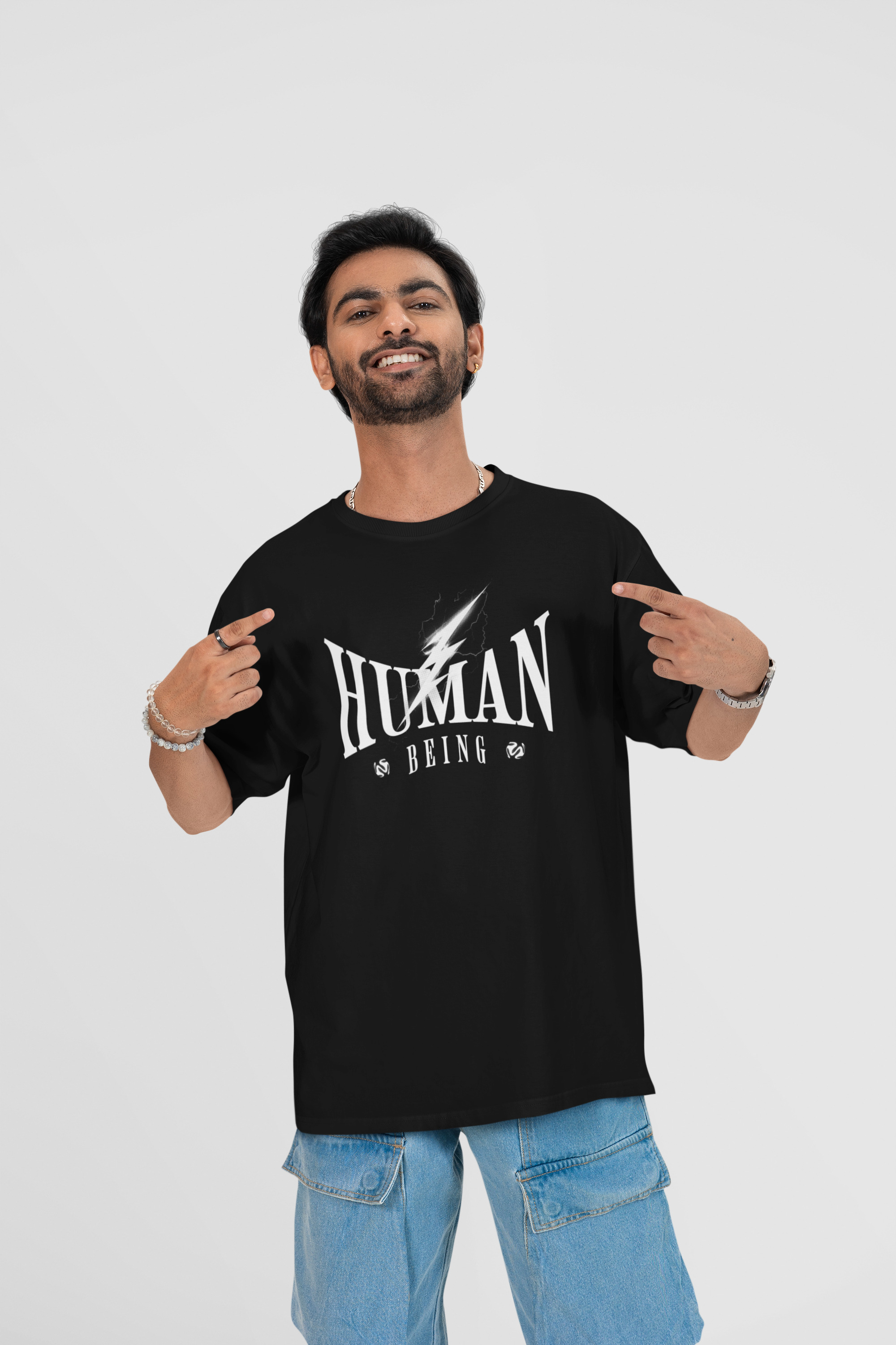 Black 'Human Being' Graphic T-Shirt