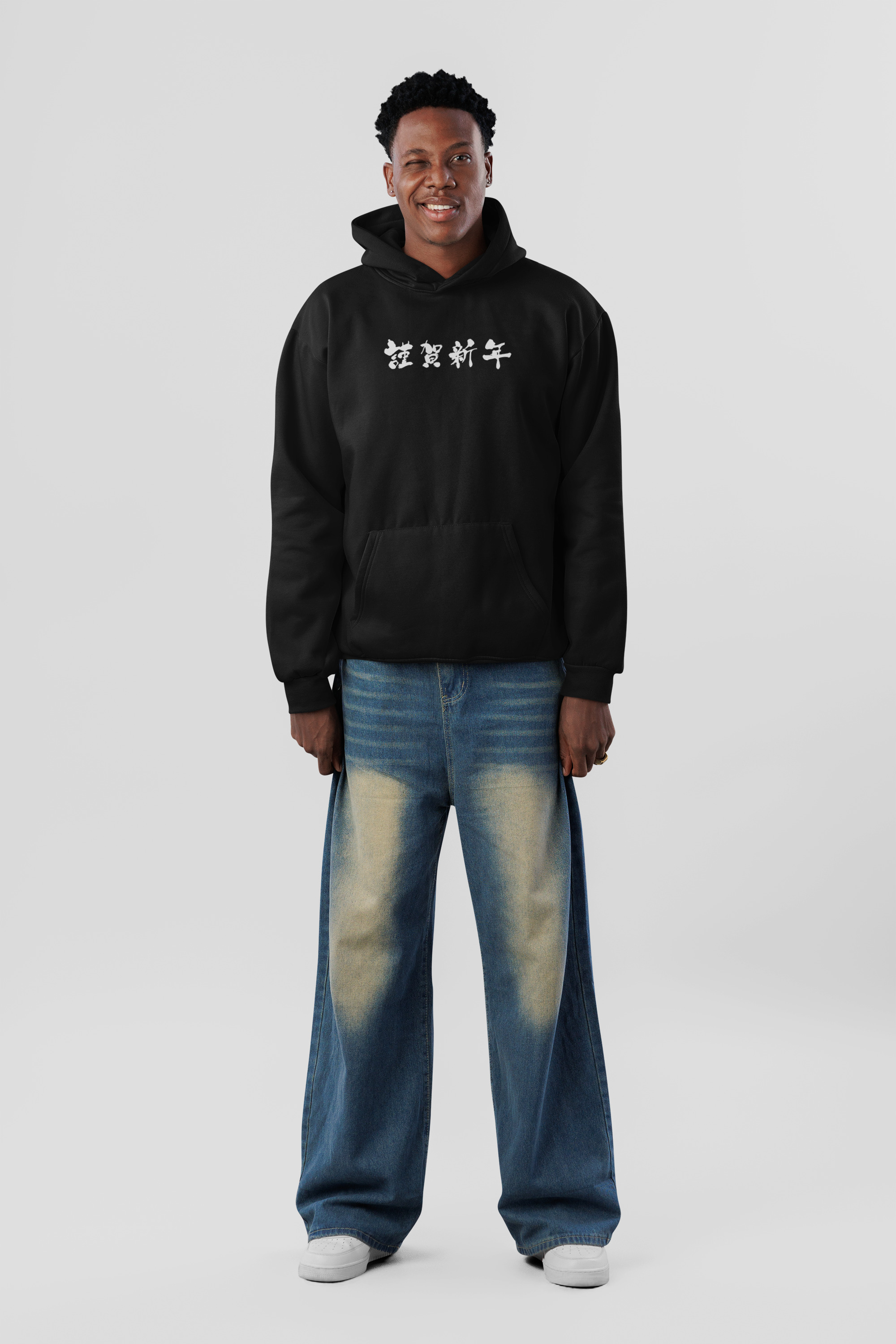 Graphic Wave Print Hoodie