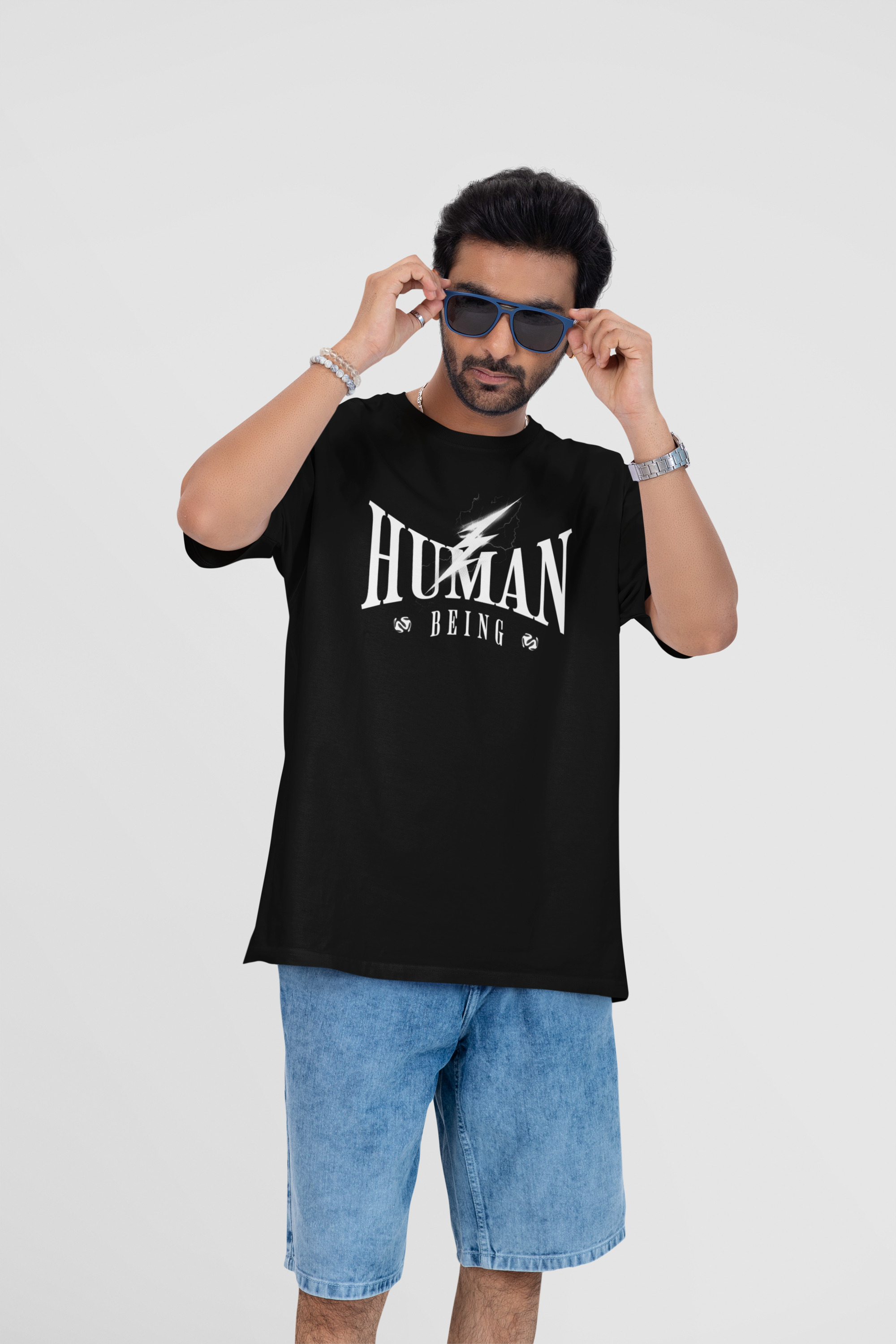 Black 'Human Being' Graphic T-Shirt