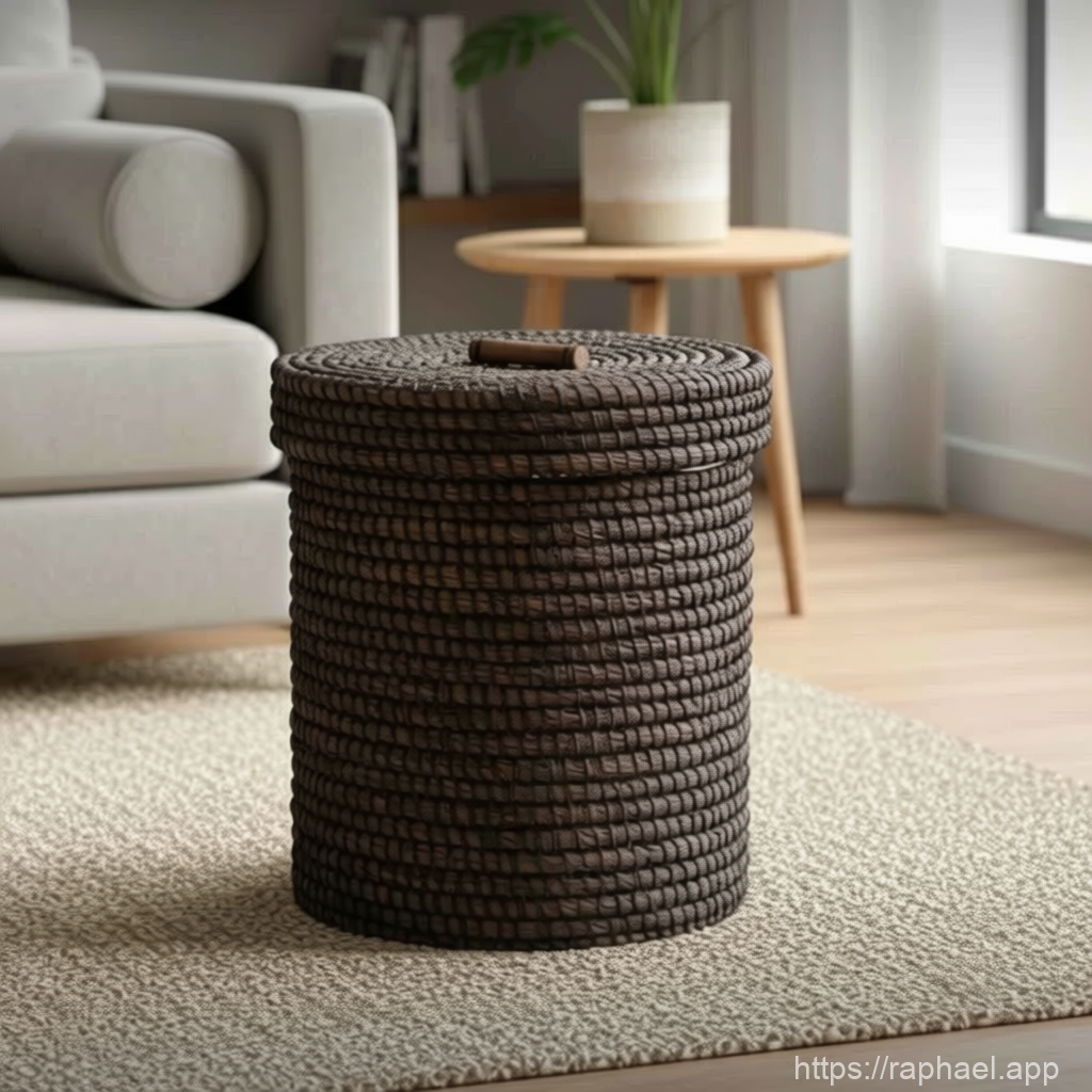 Woven Rattan Laundry Basket