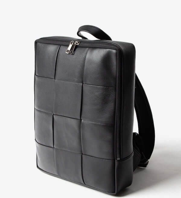Modern Black Leather Backpack