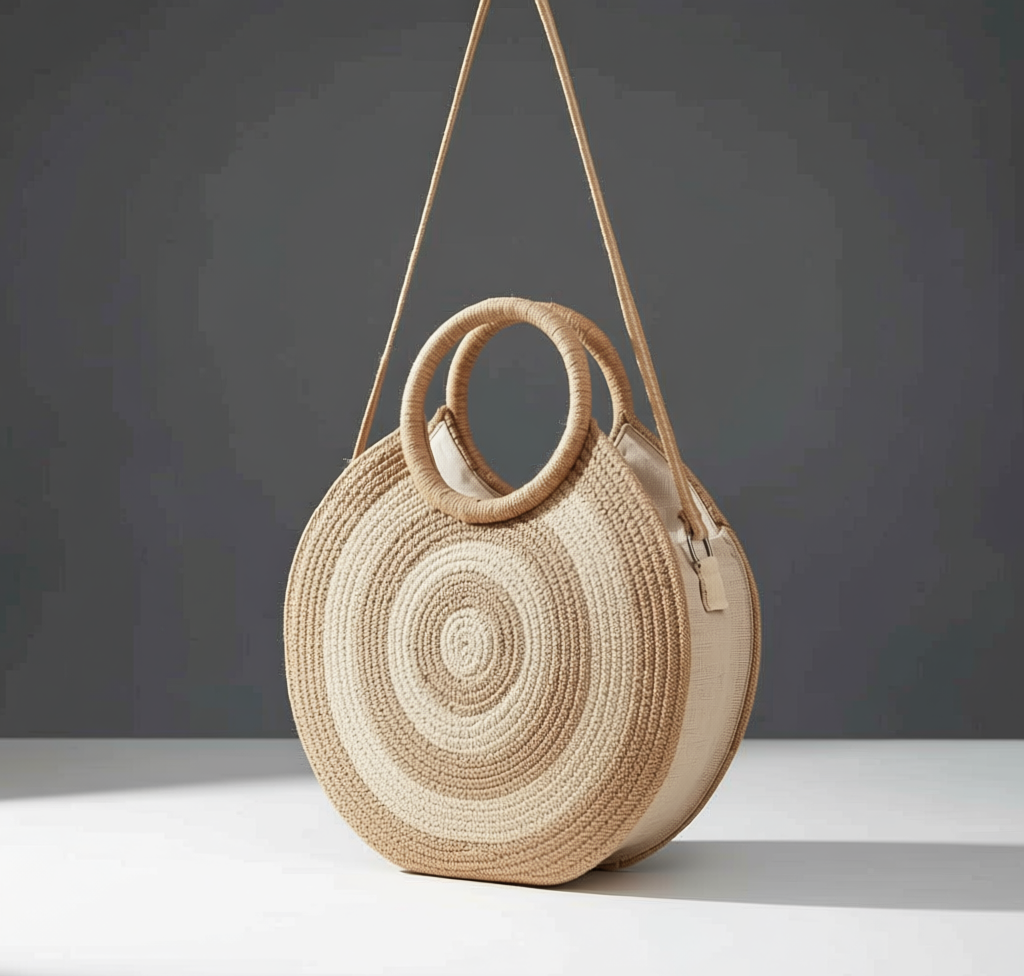 Woven Round Straw Handbag