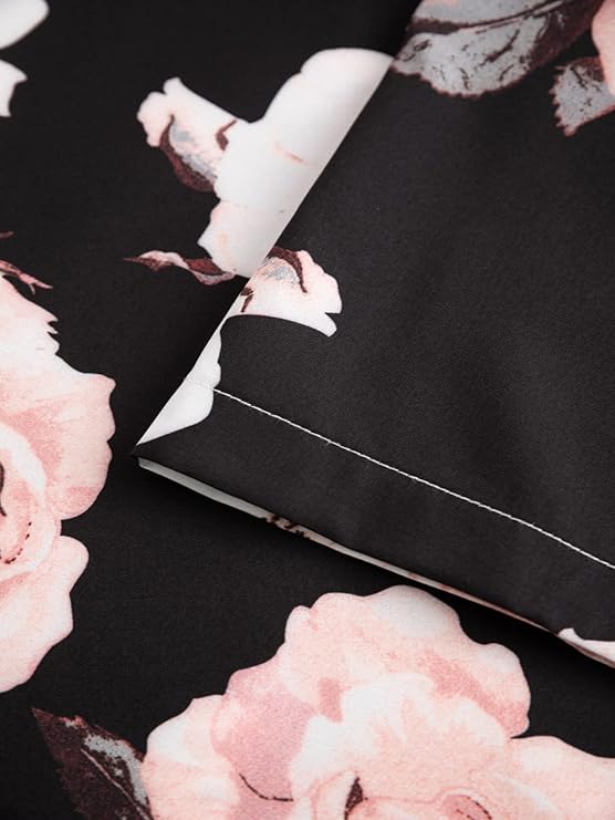 GORGLITTER Men's 2 Piece Vacation Beach Outfits Floral Button Down Shirt and Shorts Cruise Attire Sets