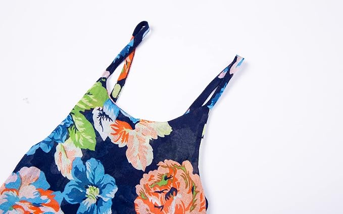 Mud Kingdom Floral Girls Party High Low Boho Dress Midi Length Sleeveless Vintage Beach Holiday