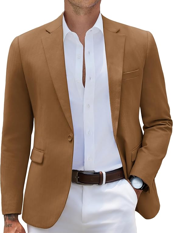 COOFANDY Mens Casual Blazer Slim Fit Sport Coats One Button Stylish Business Suit Jacket