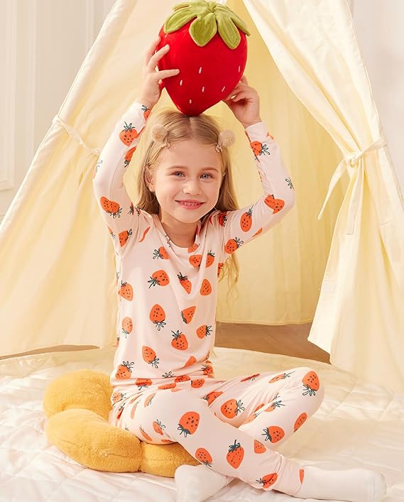 Bamboo Viscose Toddler Girls Kids Pajamas Unicorn Mermaid Pjs Long Sleeve Snug fit 12M-8Y 2pcs Soft Jammies