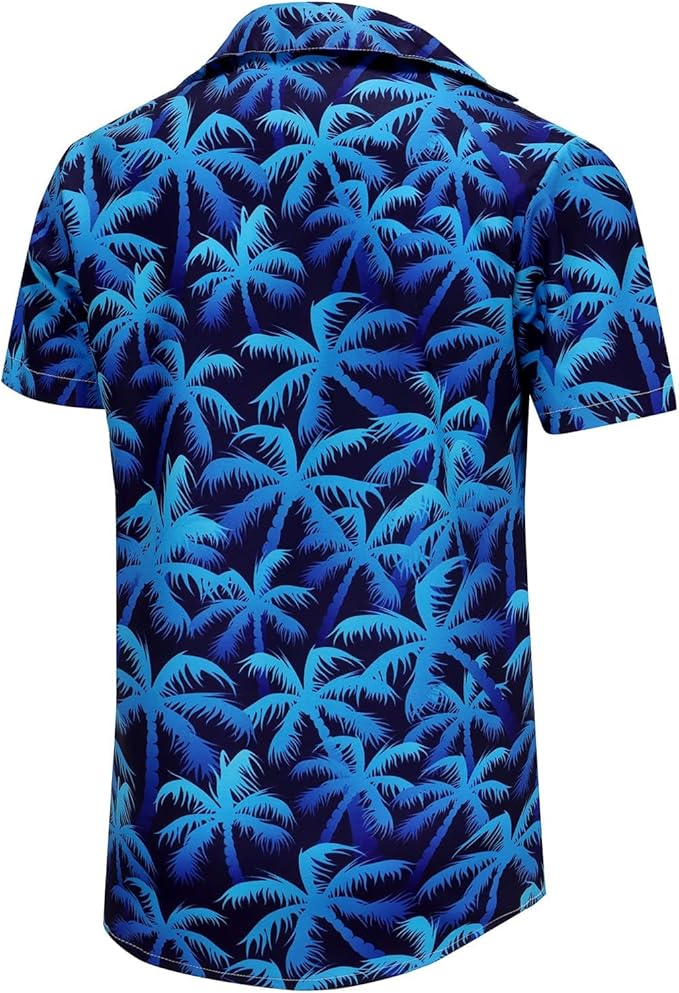 KYKU Funky Hawaiian Shirt for Men Palm Beach Shirts Tropical Vacation Clothes