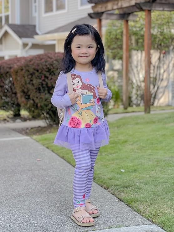 Disney Minnie Mouse Frozen Princess Marvel Toddler Girls Clothes Long Sleeve Sweatshirt + Leggings 2pcs Outfits Set 2-6Y