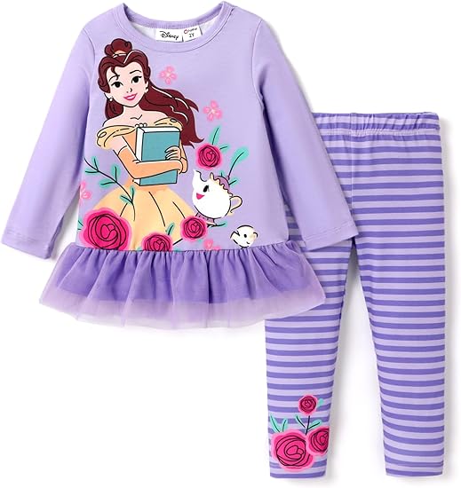 Disney Minnie Mouse Frozen Princess Marvel Toddler Girls Clothes Long Sleeve Sweatshirt + Leggings 2pcs Outfits Set 2-6Y