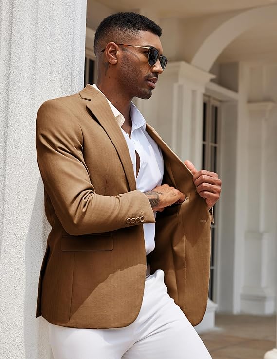 COOFANDY Mens Casual Blazer Slim Fit Sport Coats One Button Stylish Business Suit Jacket