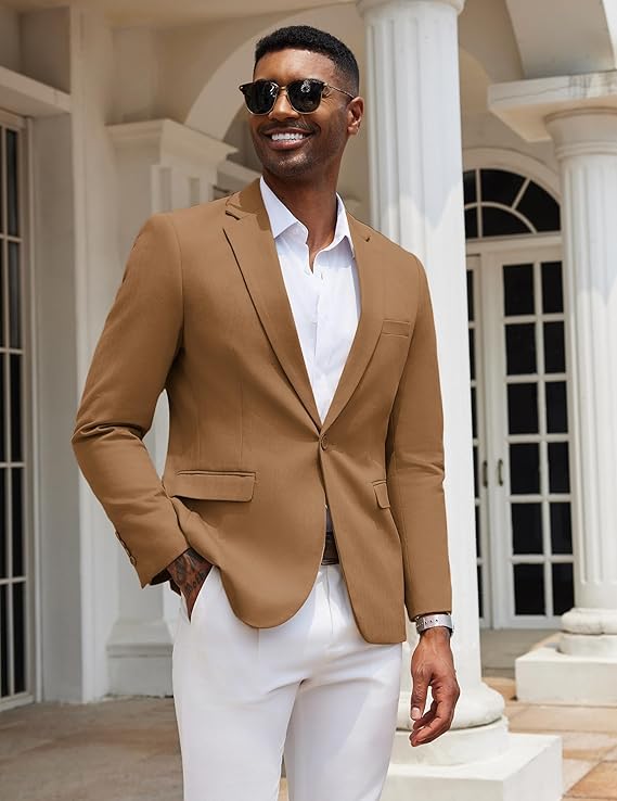COOFANDY Mens Casual Blazer Slim Fit Sport Coats One Button Stylish Business Suit Jacket