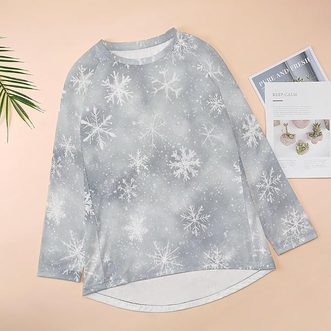 ZOCAVIA Ugly Christmas Shirts for Women Fashion Long Sleeve Crewneck Sweatshirts Casual Retro Graphic Pullover Tops Oversized