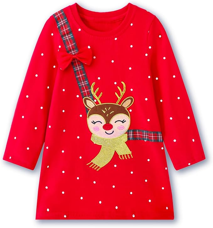 Girls' Christmas Reindeer Dress