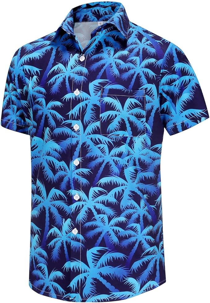 KYKU Funky Hawaiian Shirt for Men Palm Beach Shirts Tropical Vacation Clothes