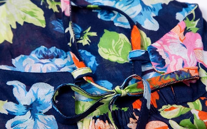 Mud Kingdom Floral Girls Party High Low Boho Dress Midi Length Sleeveless Vintage Beach Holiday