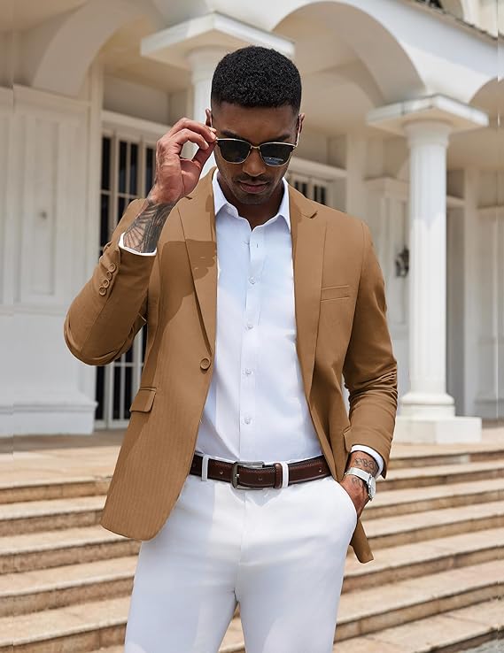 COOFANDY Mens Casual Blazer Slim Fit Sport Coats One Button Stylish Business Suit Jacket