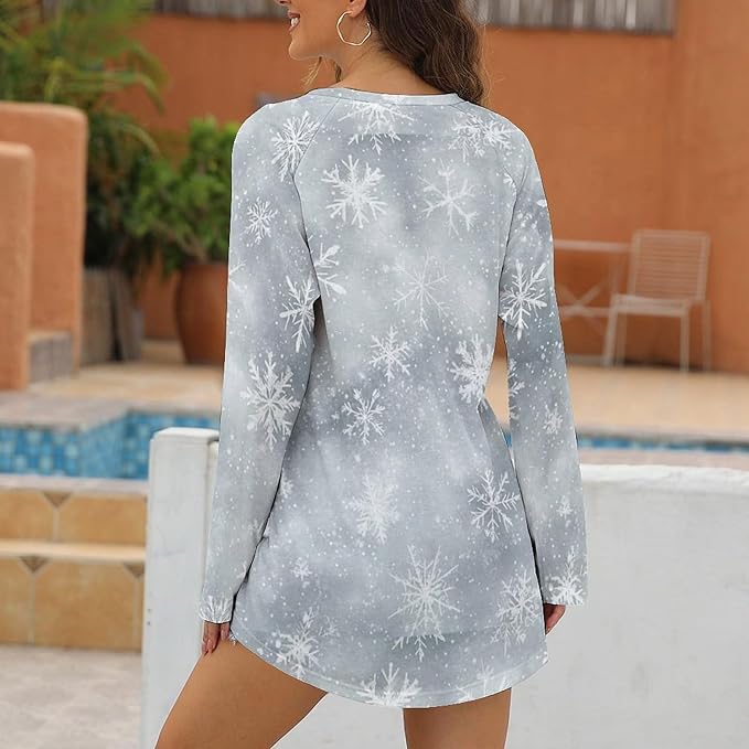 ZOCAVIA Ugly Christmas Shirts for Women Fashion Long Sleeve Crewneck Sweatshirts Casual Retro Graphic Pullover Tops Oversized