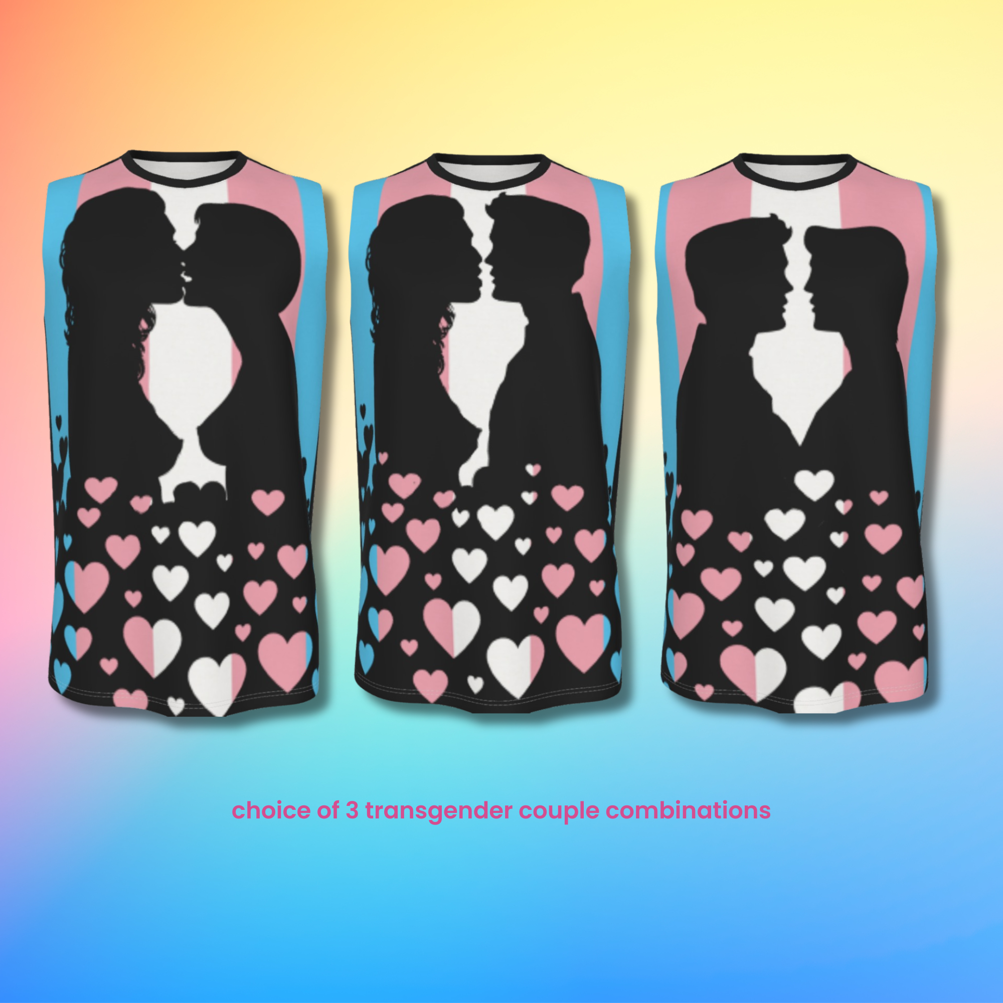 Transgender Pride Flag Couple Tank Top