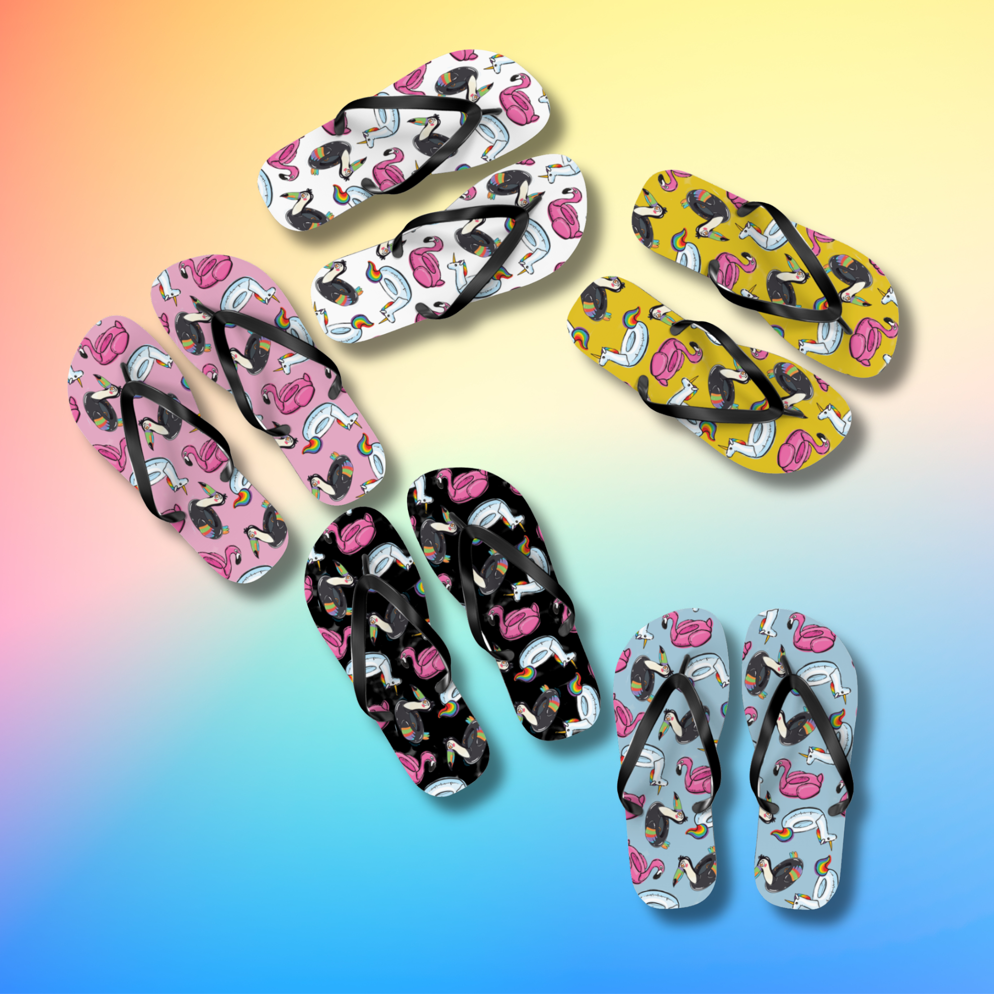Pool floaties flip flops