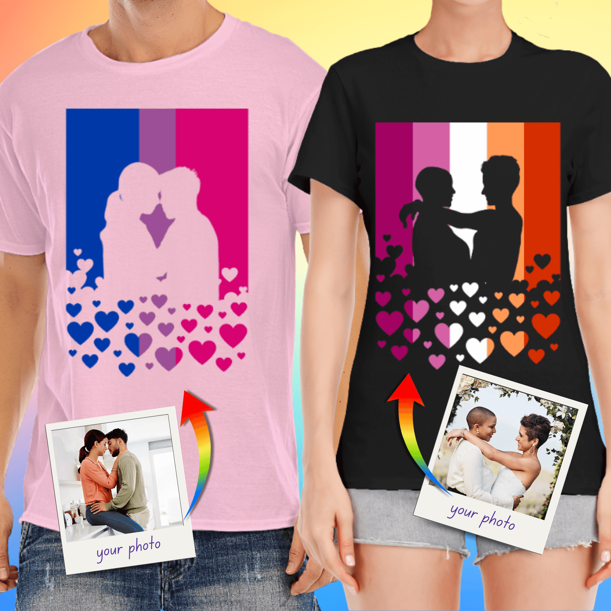 Custom Photo Pride Flag T-Shirt