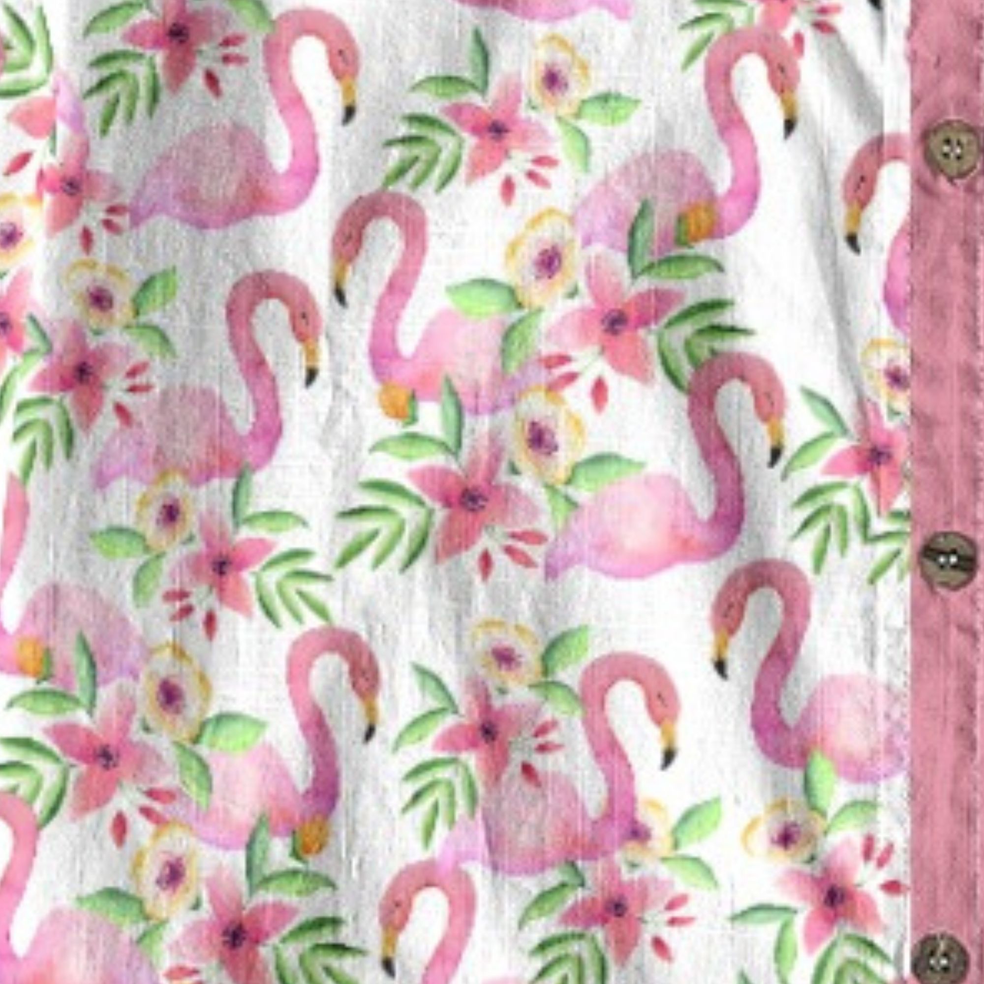 Flamingo Print Button Up Shirt