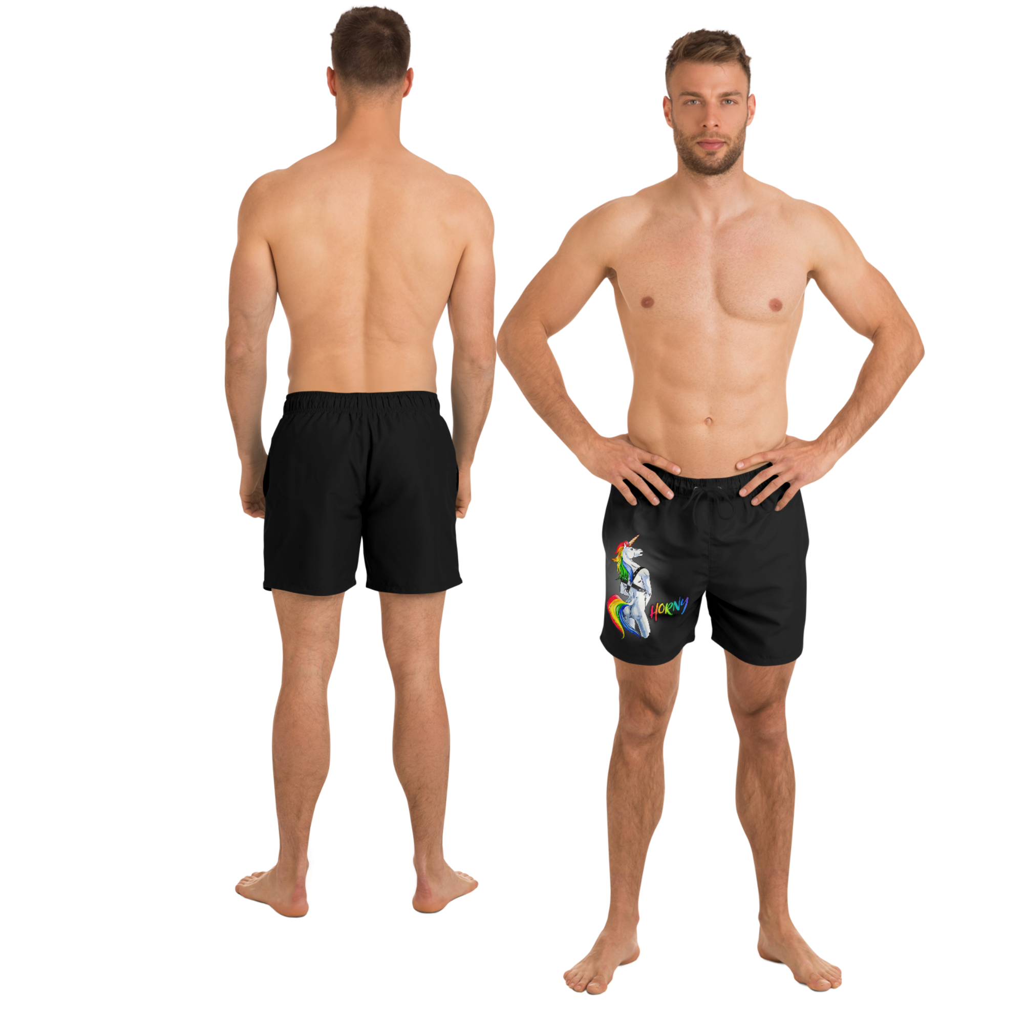 Horny Unicorn Gay Swim Shorts