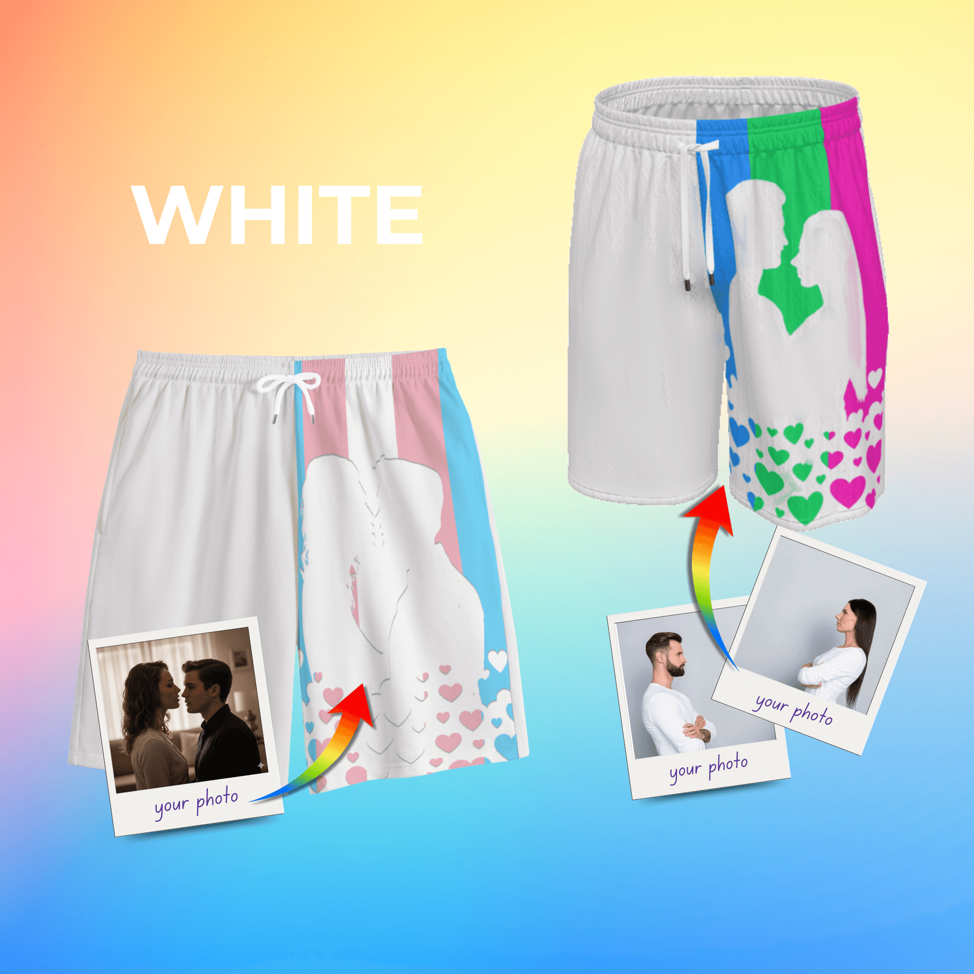 Custom Photo Pride Flag Shorts
