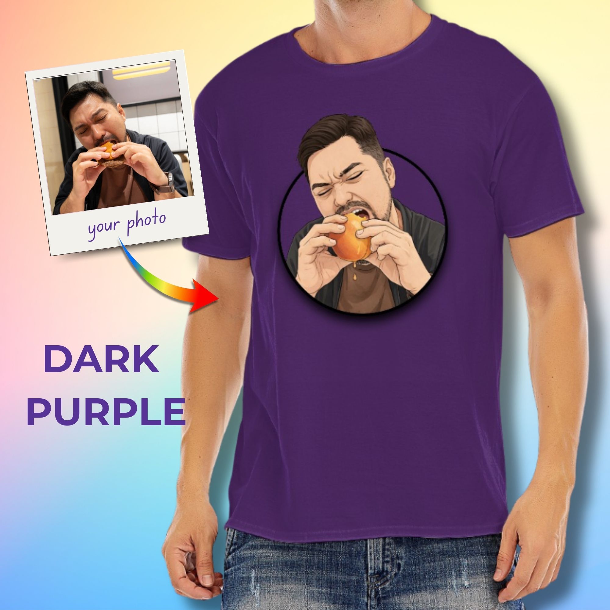 Personalised Photo T-Shirt – Eating Peach or Banana Design