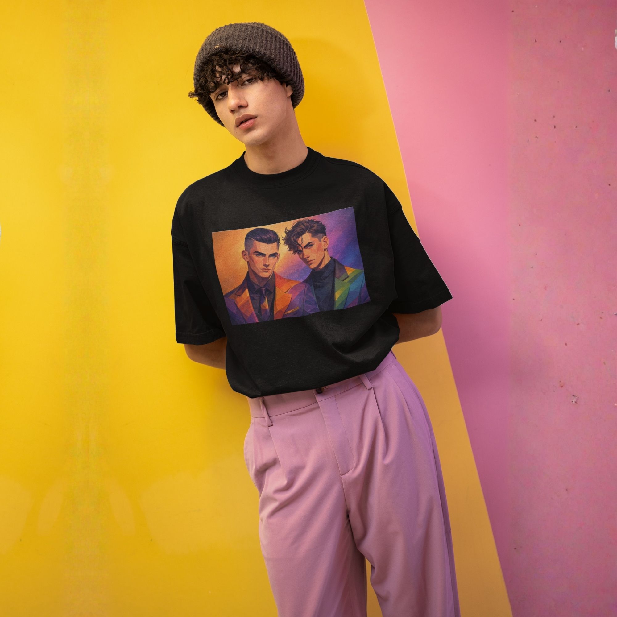 Oversized Unisex Pride Art T-Shirt - Tailored in Pride Series Print 1