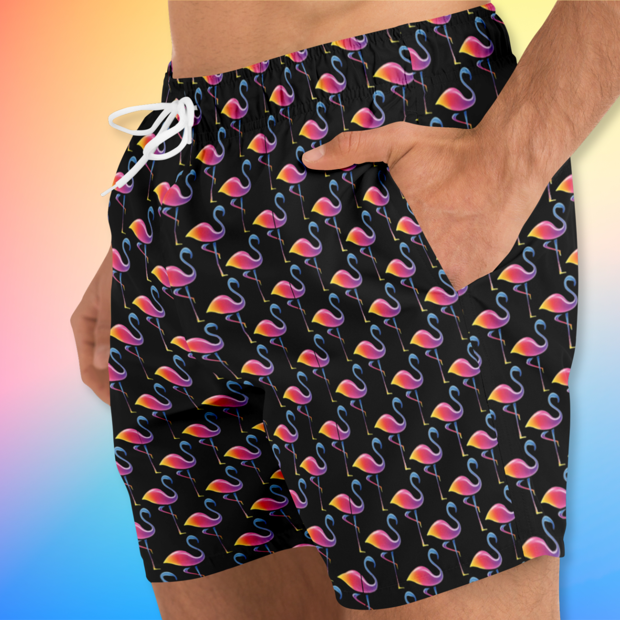 Flamingo Print Swim Shorts