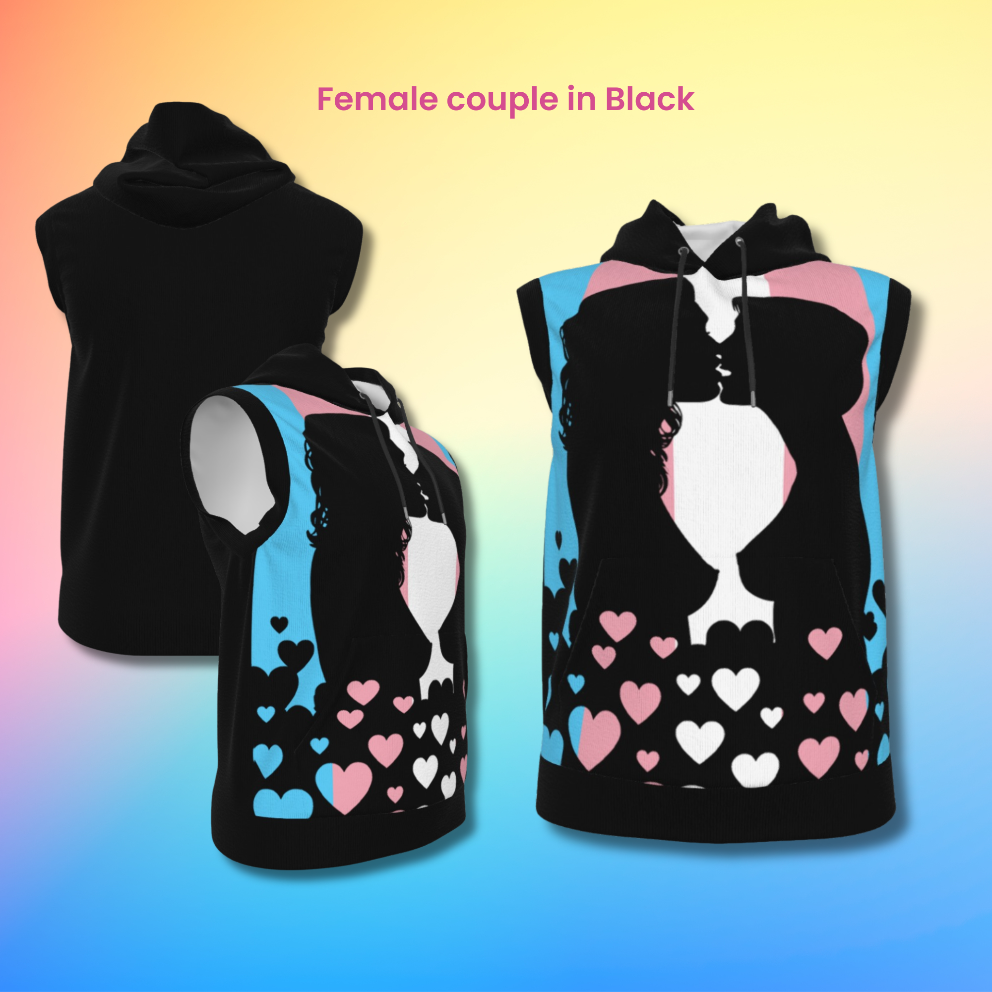 Transgender Couple Sleeveless Hoodie