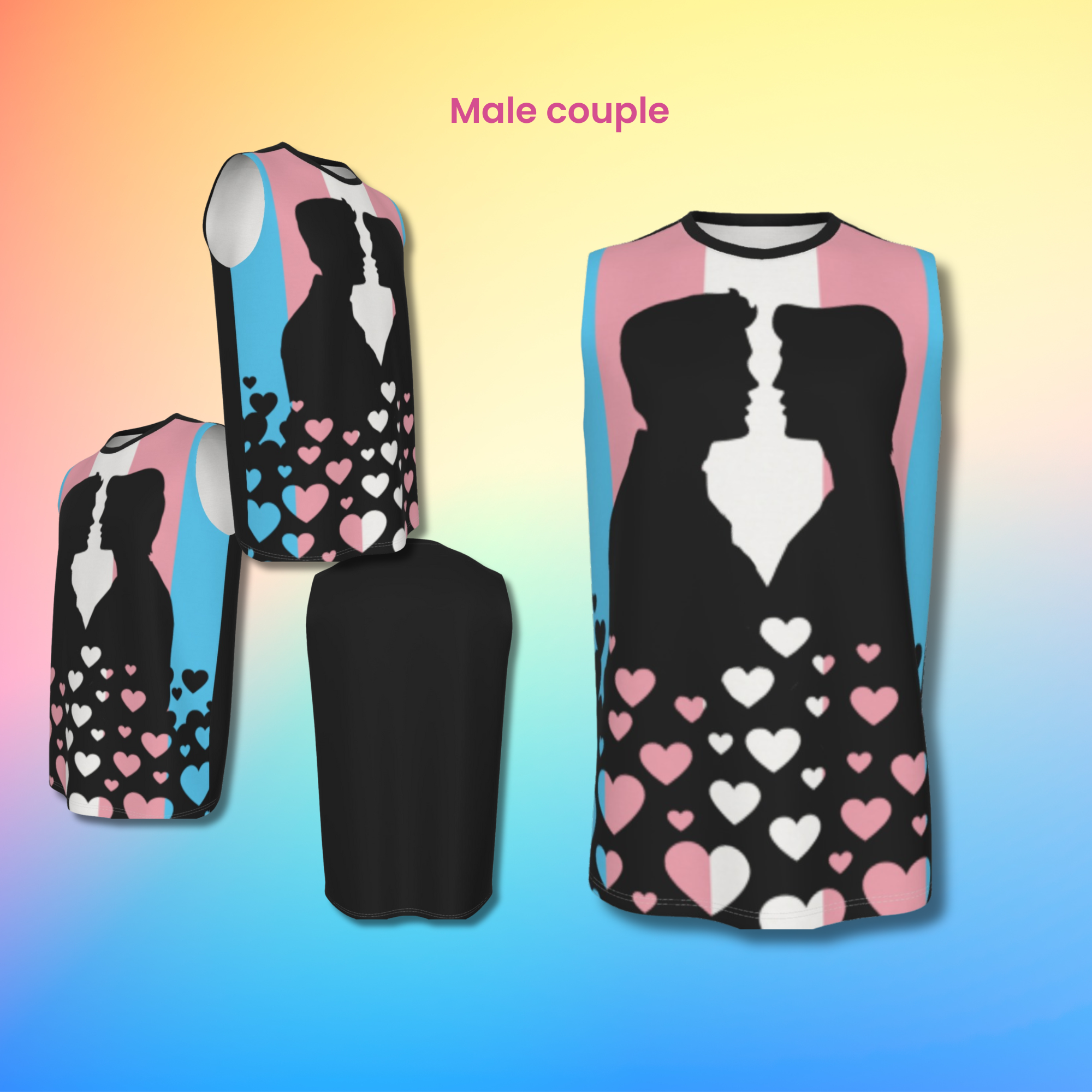 Transgender Pride Flag Couple Tank Top