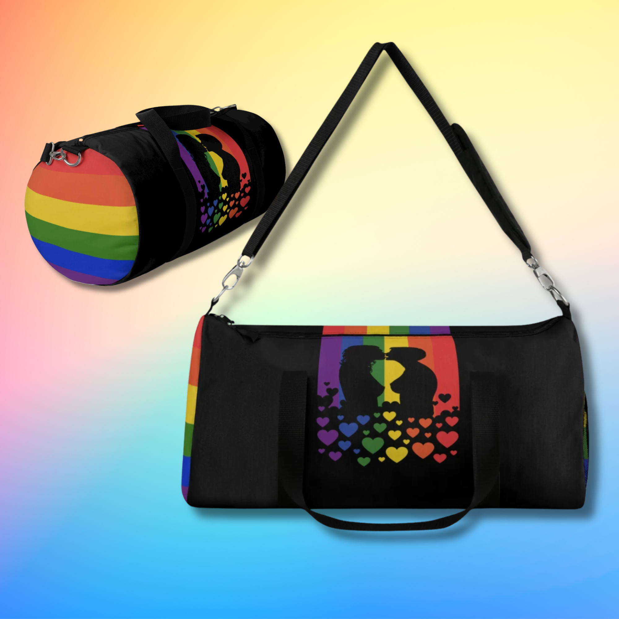 Lesbian Kiss Gym Duffle Bag