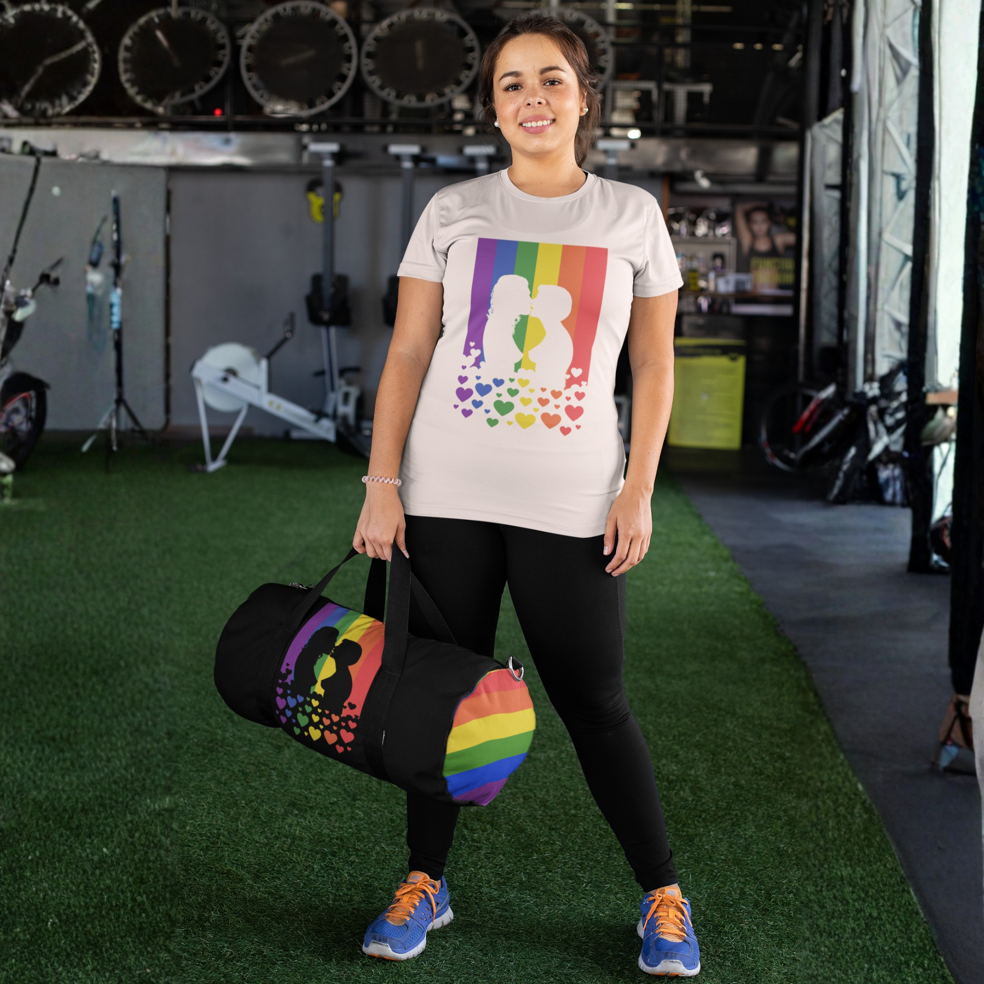 Lesbian Kiss Gym Duffle Bag