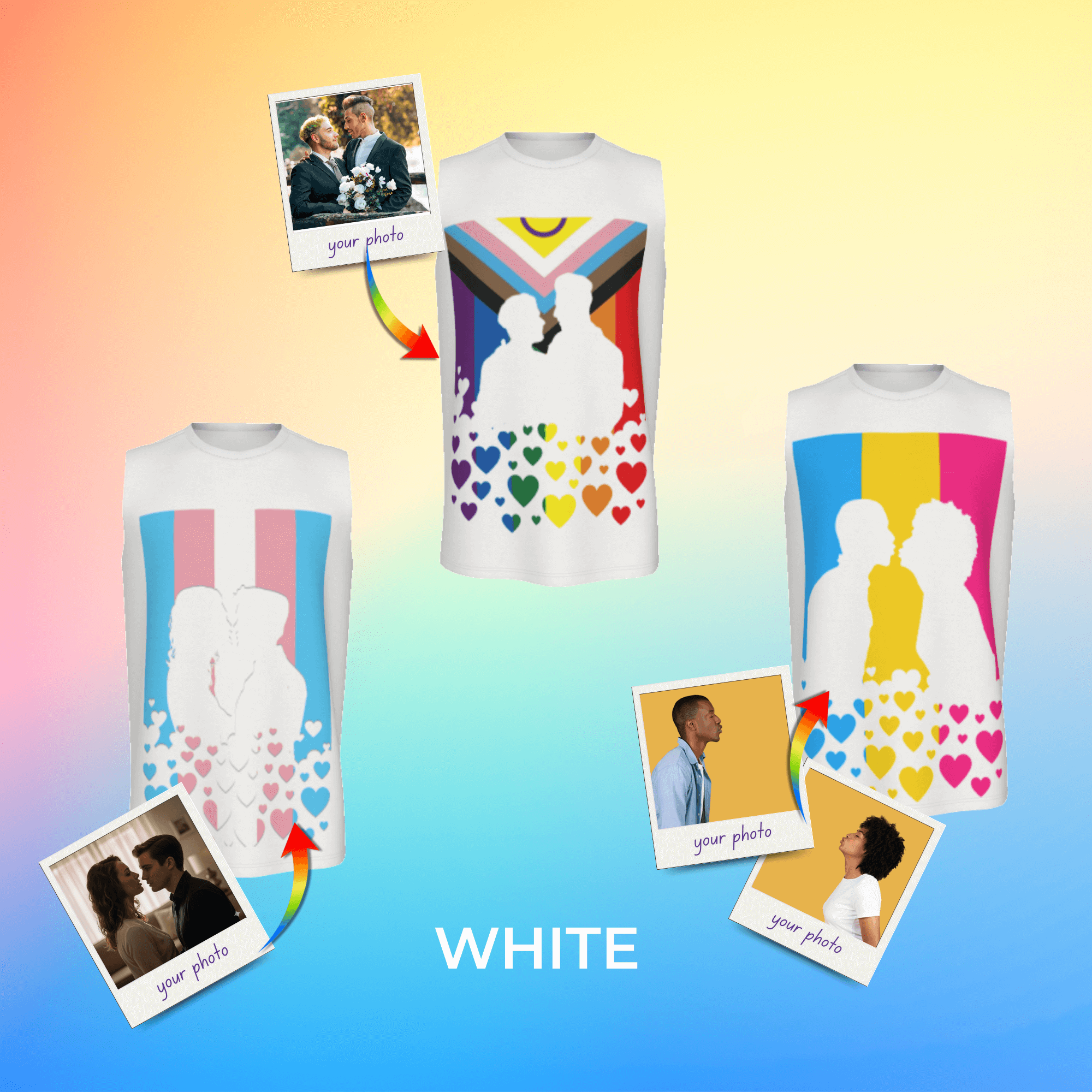 Custom Photo Pride Flag Sleeveless Top