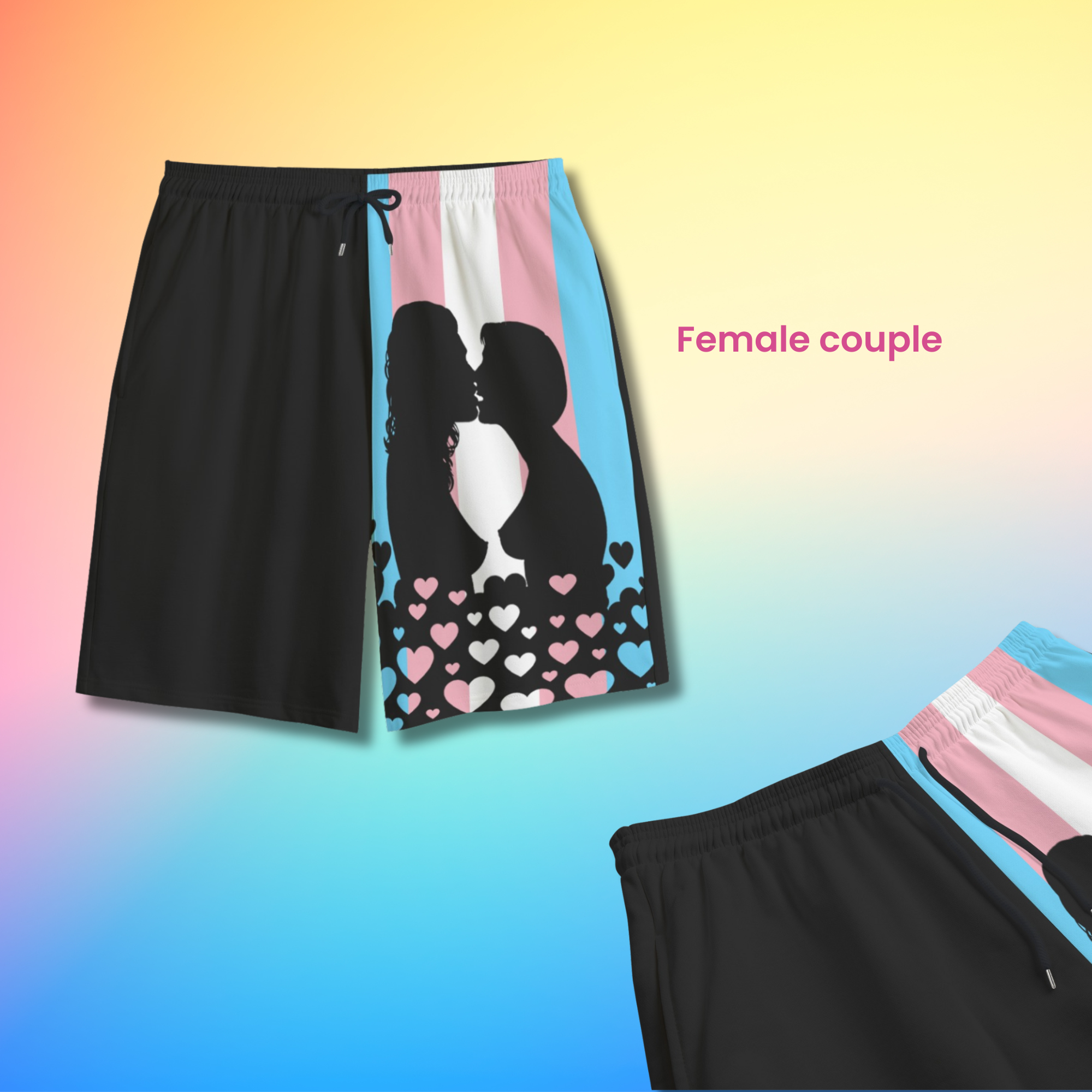 Transgender Pride Flag Couple Shorts