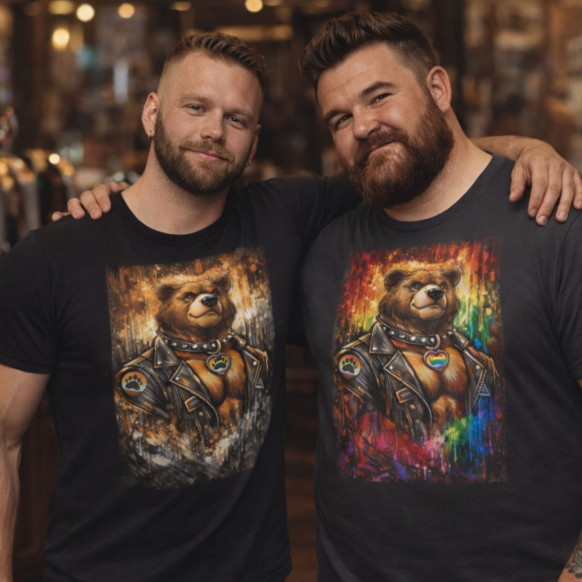 Leather Bear Pride Flag T-Shirt