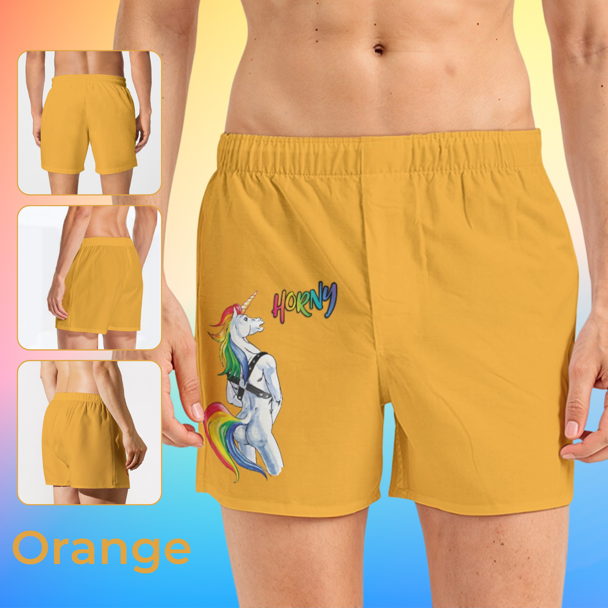 Horny Unicorn Gay Men Boxer Shorts