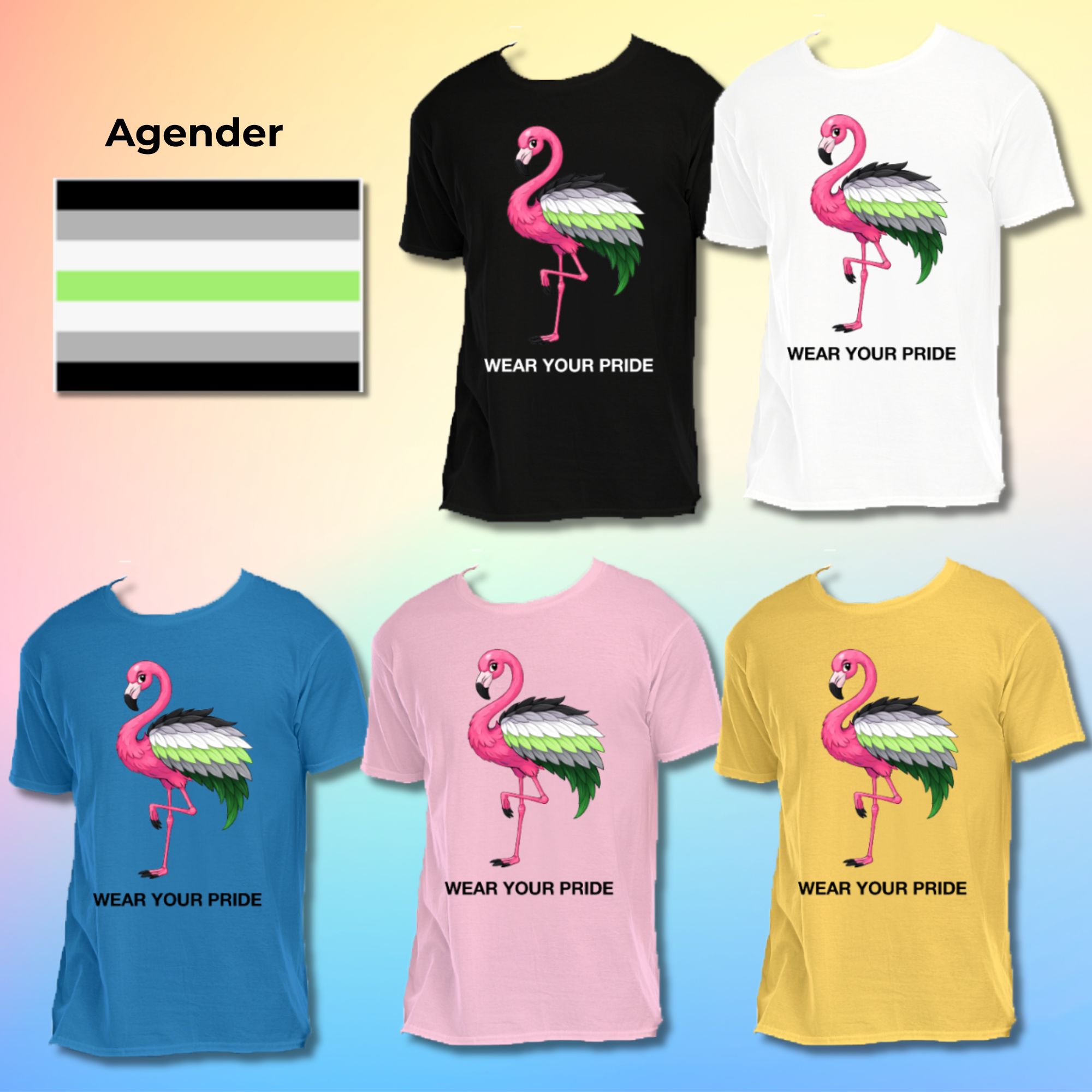 Wear Your Pride Flamingo T-Shirt – LGBTQIA+ Pride Edition