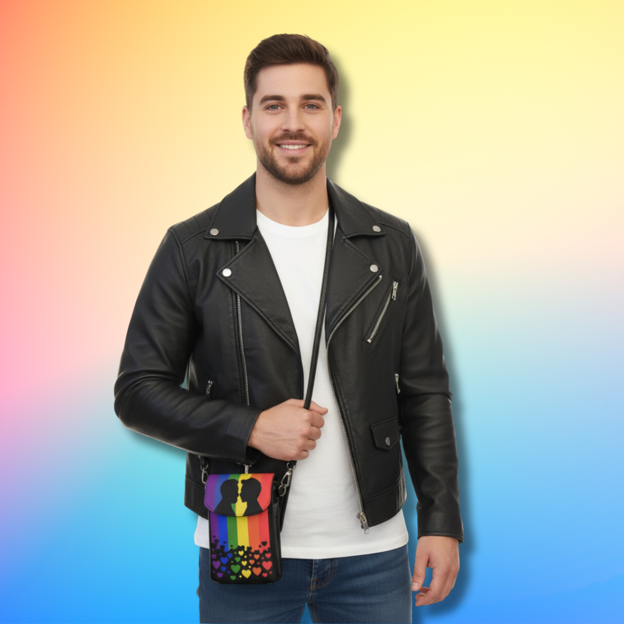 Gay Kiss crossbody phone wallet bag