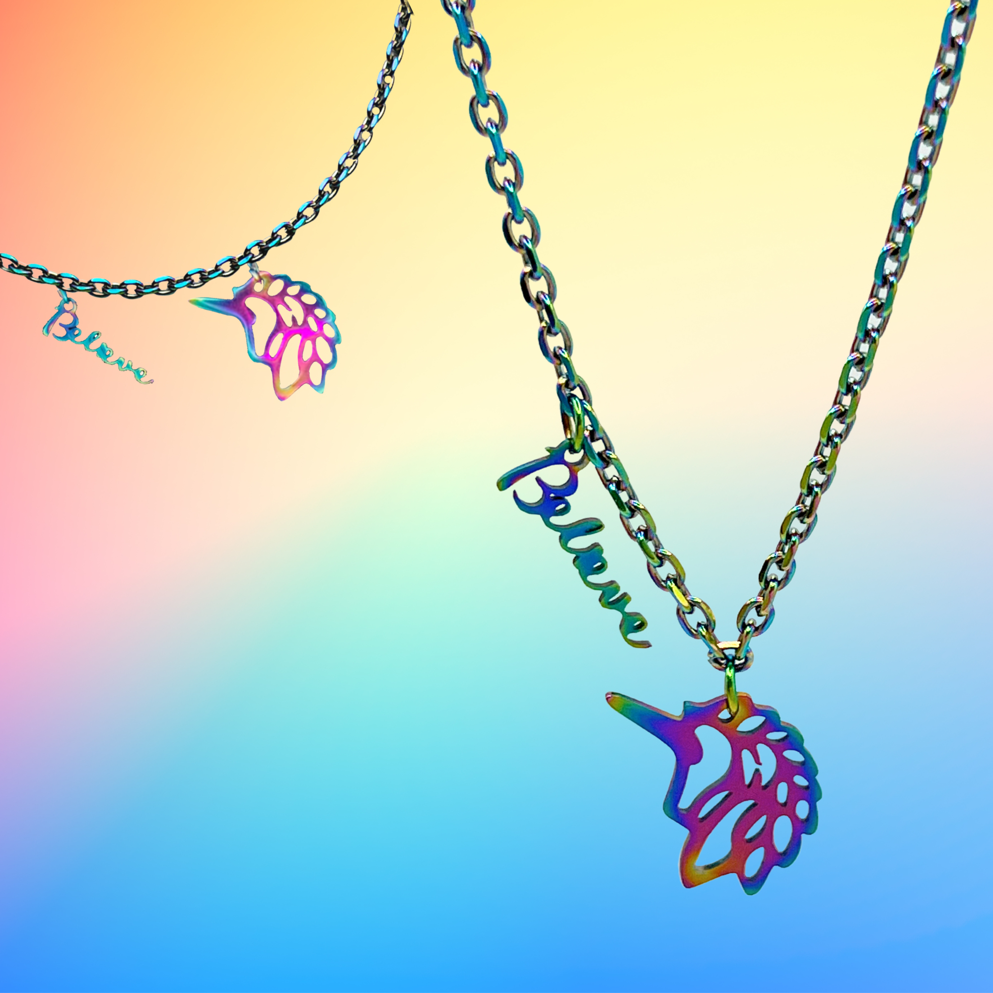Rainbow Pride Pendant Necklace