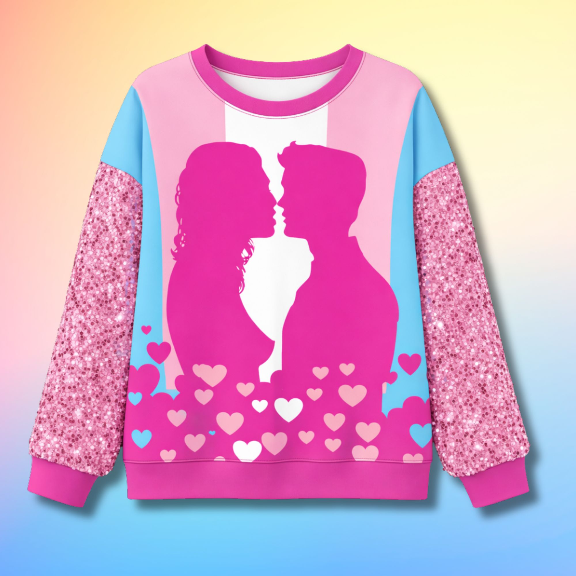 Transgender Kiss Sequin Sleeve Sweatshirt
