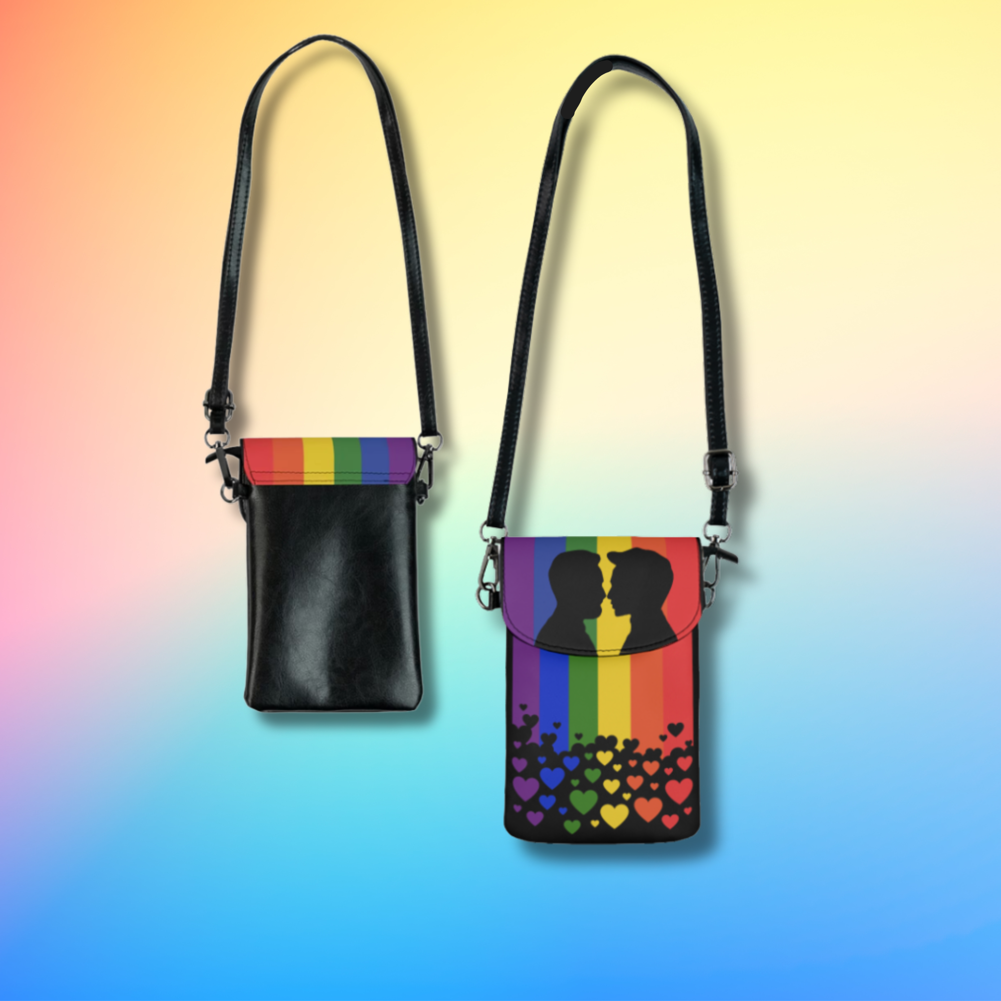 Gay Kiss crossbody phone wallet bag