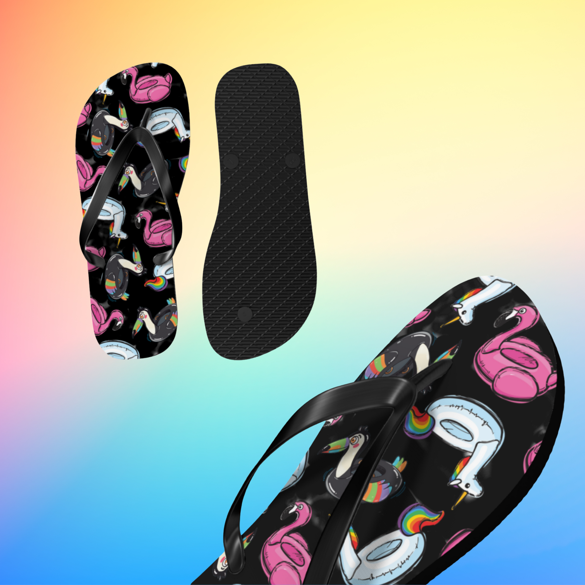 Pool floaties flip flops